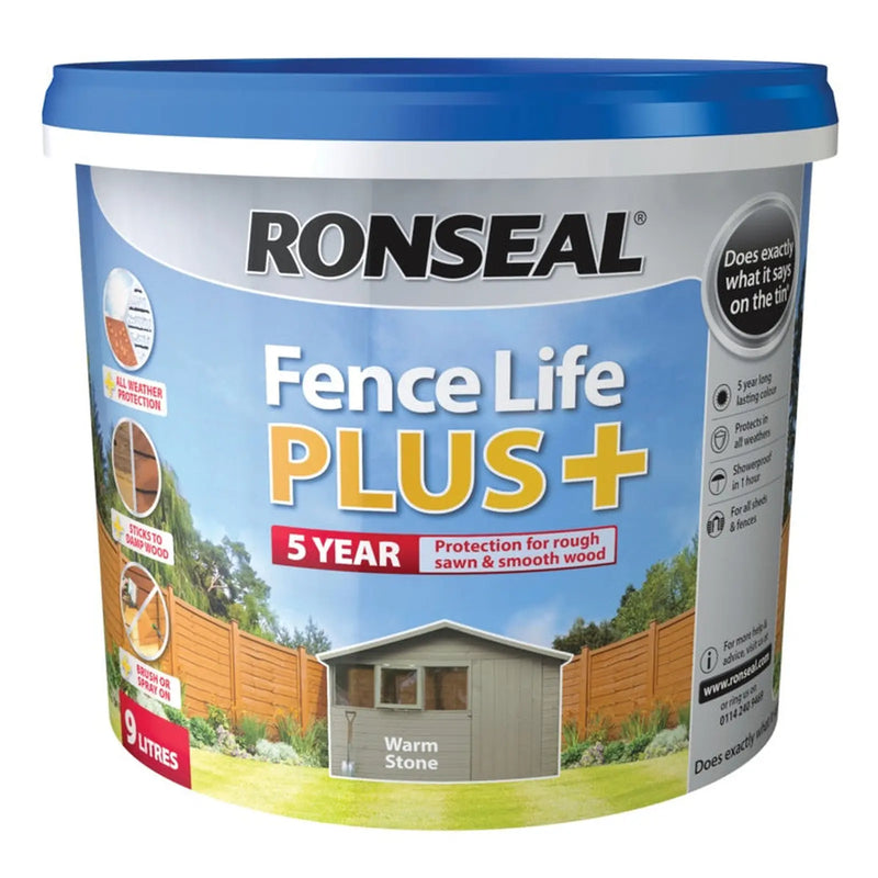 Ronseal Fence Life Plus 9L Warm Stone