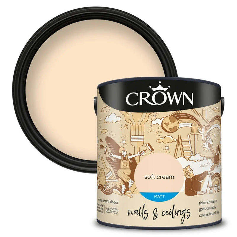 Crown Walls & Ceilings Matt 2.5L Soft Cream
