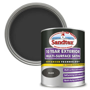 Sandtex 10 Year Exterior Multi Surface Satin 750ml Black