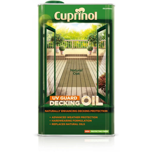 Cuprinol UV Guard Decking Oil 5L Natural Oak
