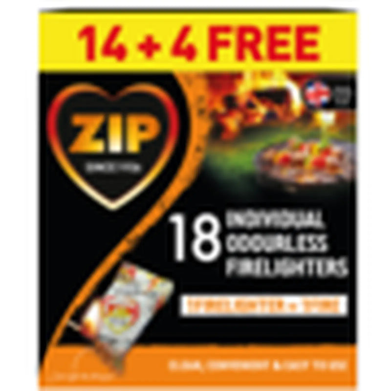 Zip Fast & Clean Wrapped Firelighters Pack 18