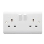 Securlec 2 Gang Switched Socket Double Pole Round Edge