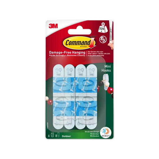 Stax Command™ Outdoor Mini Hooks 6 Hooks & 8 Small Outdoor Strips