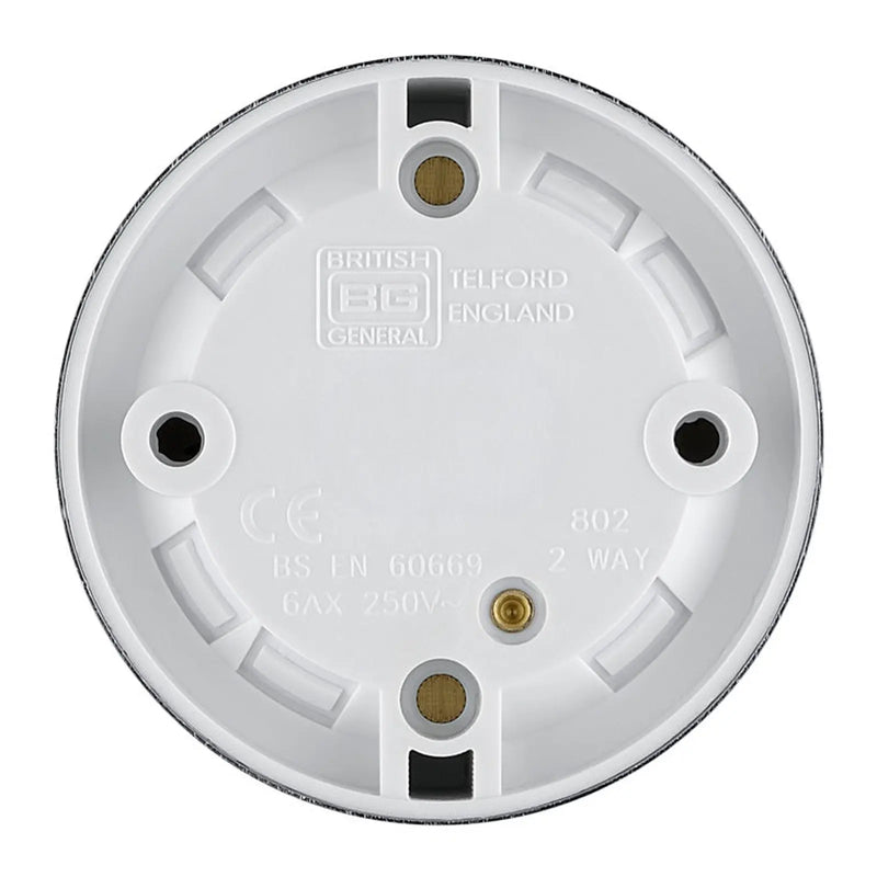 BG Decorative Steel Ceiling Switch 2 Way 6amp