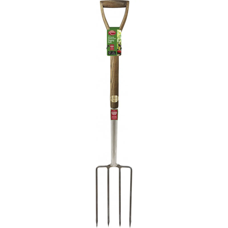 Ambassador Ash Handle Stainless Steel Digging Fork Length: 105cm