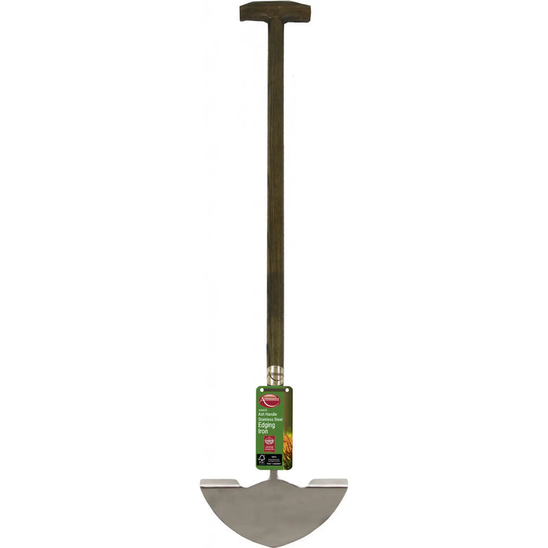 Ambassador Ash Handle Stainless Steel Edging Iron Length: 87cm