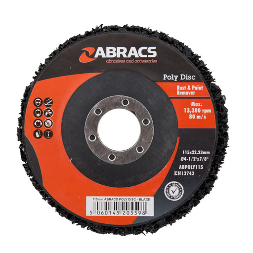 Abracs Rust & Paint Removal Poly Disc 115 x 22mm