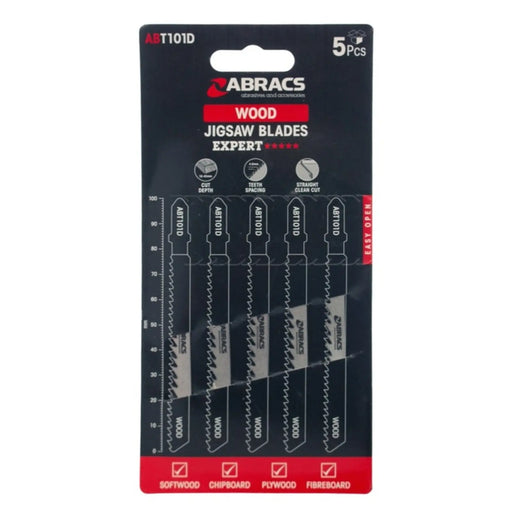 Abracs Jigsaw Blade For Wood Pack 5 100mm
