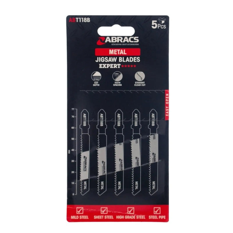 Abracs Jigsaw Blade For Metal Pack 5 77mm