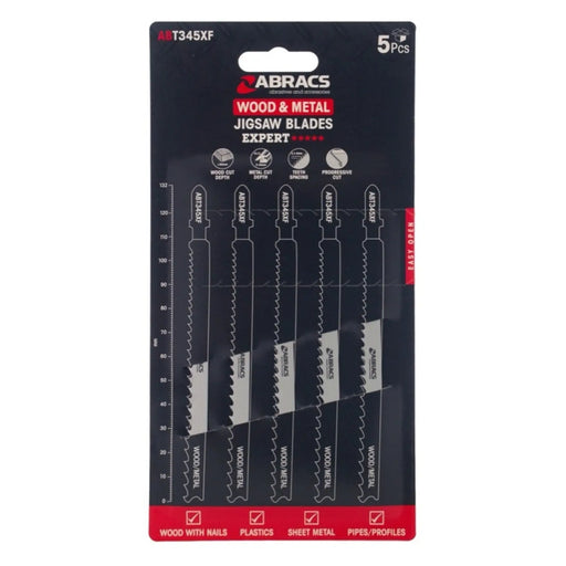 Abracs Jigsaw Blade For Wood & Metal Pack 5 132mm