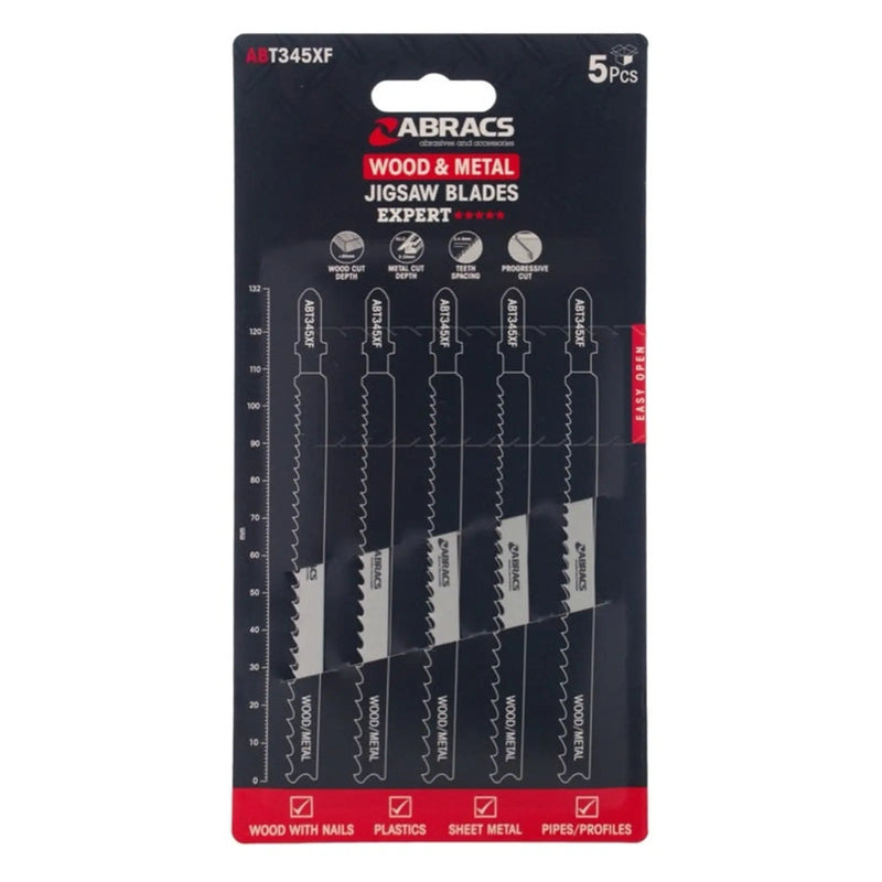 Abracs Jigsaw Blade For Wood & Metal Pack 5 132mm