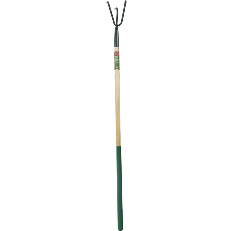 Ambassador Carbon Steel Long Handle 3 Prong Cultivator Wooden Handle Length: 138cm. Foam Handle Length: 61cm
