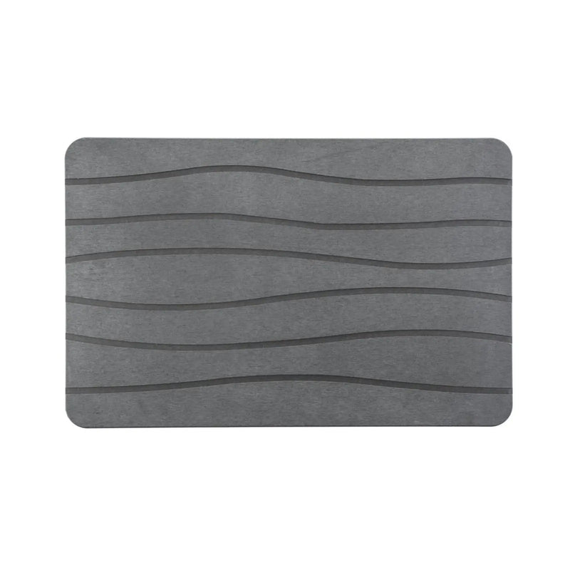 Blue Canyon Diatomite Bathroom Mat Waves 40 x 60cm Grey