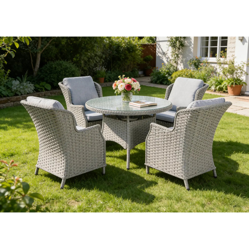 Pagoda Chambery Deluxe Grey Dining Set 4 Seat