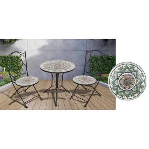 Pagoda Ceramic Bistro Set Sage