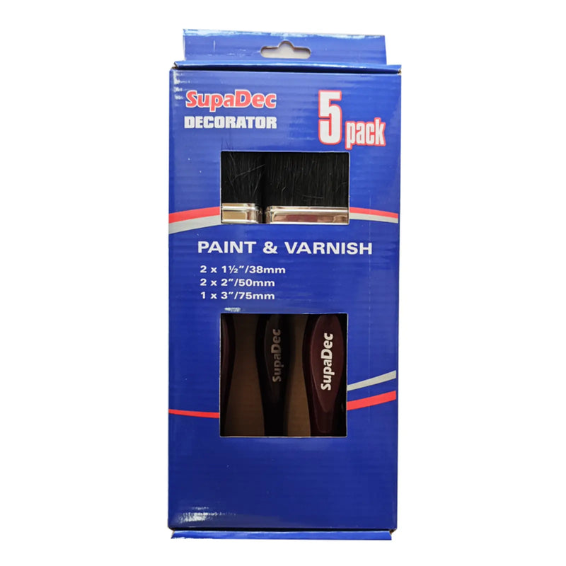 SupaDec Paint & Varnish Brush Set 5 Piece