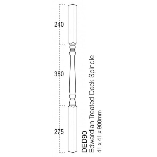 Cheshire Mouldings Decking Turned Spindle 41mm