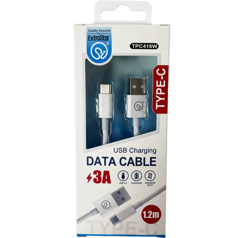 Extrastar Type C Charging Data Cable 1.2m White