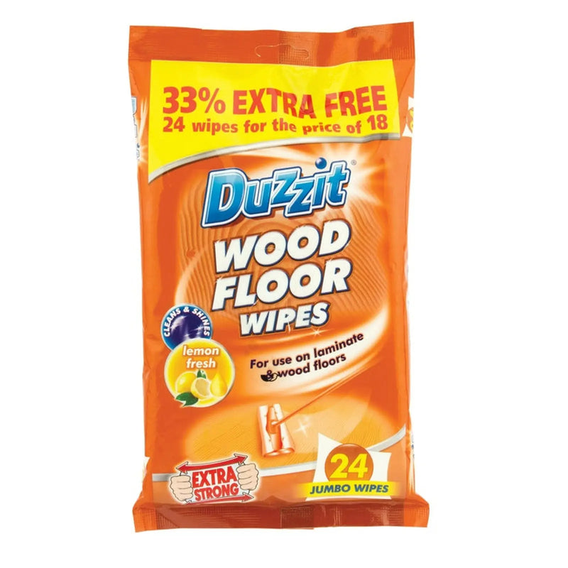 Duzzit Wood Floor Wipes Lemon Fresh / 18 Pack