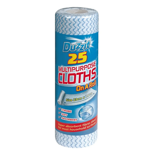Duzzit Multi Purpose Cloths On A Roll 25 Pack