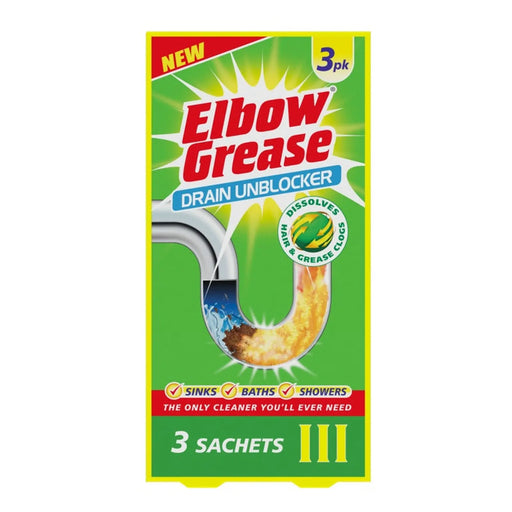 Elbow Grease Drain Unblocker Sachets 3 x 40g