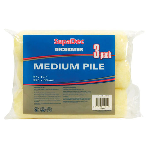 SupaDec Roller Refills 9" x 1.5" / 225mm x 38mm