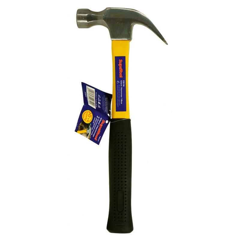 SupaTool Claw Hammer With Fibreglass Shaft 16oz
