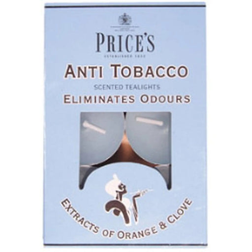 Price's Candles Tealights Pack 6 Anti Tobacco