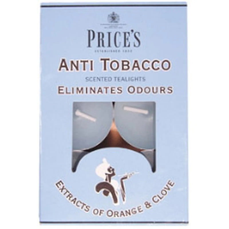 Price's Candles Tealights Pack 6 Anti Tobacco