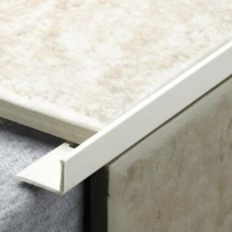 Tile Rite L Profile Trim 12mm x 2.44m White Plastic