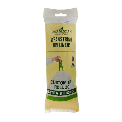 Groundsman Drawstring Bin Liners Pack 20 30L