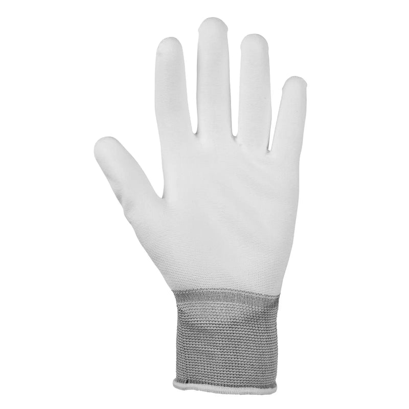 Glenwear White PU Gloves 9 - Large 12 Pairs