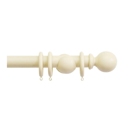 Jones Interiors Shore 35mm Wood Curtain Pole Kit Ghost 180cm