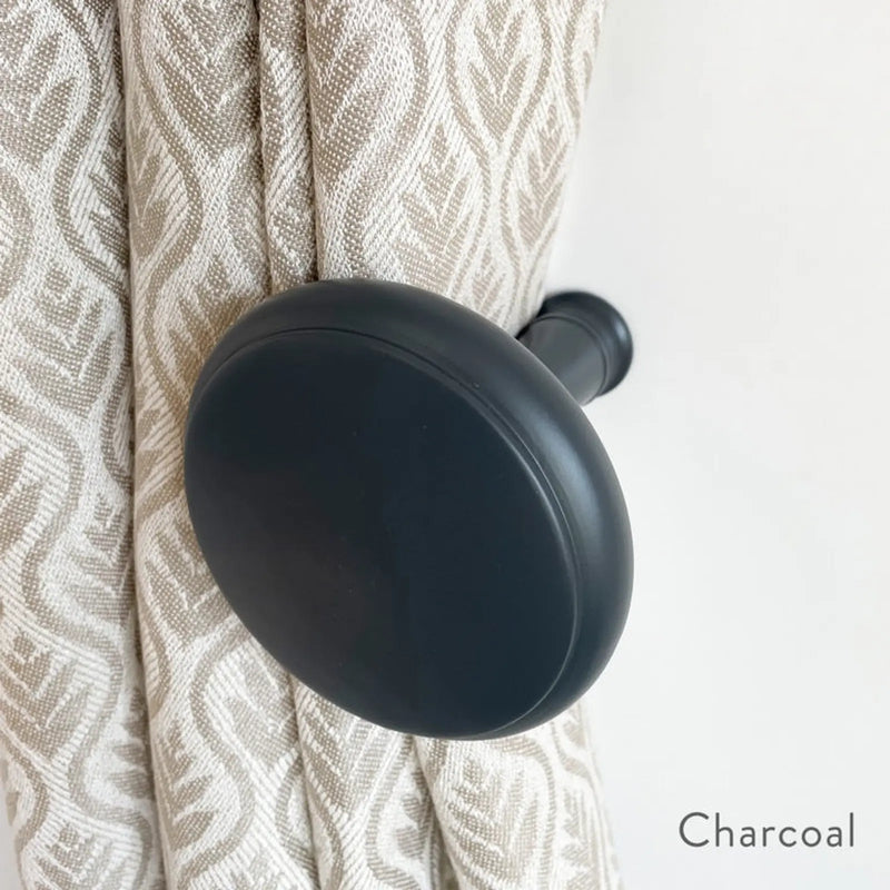 Jones Interiors Shore Wood Holdback Charcoal Pair