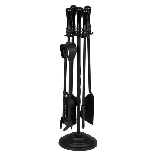 Stax Hearth & Home Black Companion Set With Round Base 5 Piece 19"