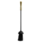 Stax Hearth & Home Black Companion Set With Round Base / Brass Handles 5 Piece 19"