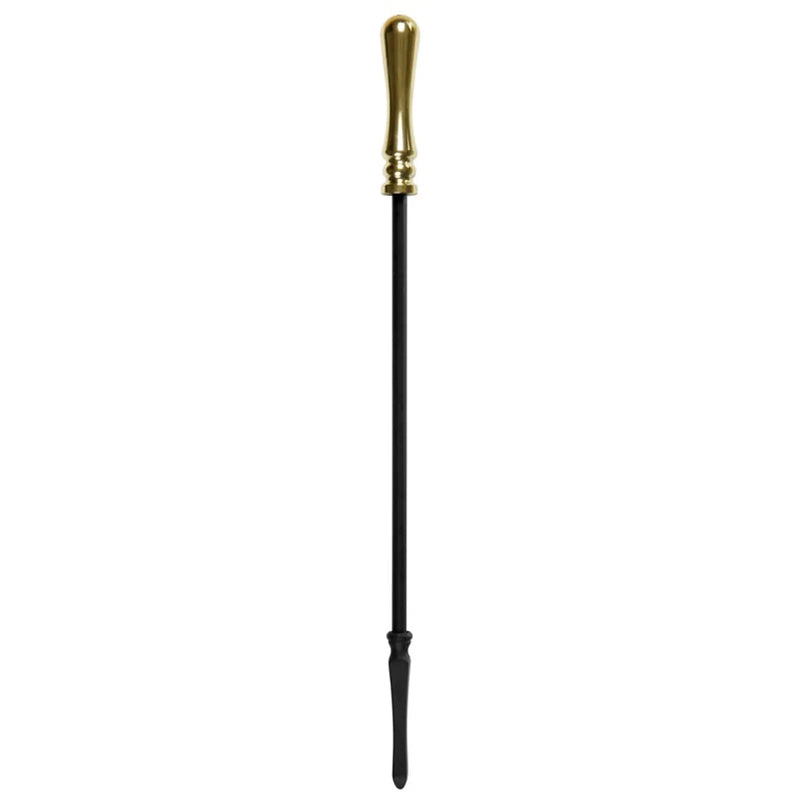 Stax Hearth & Home Black Companion Set With Round Base / Brass Handles 5 Piece 19"