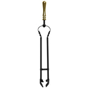 Stax Hearth & Home Black Companion Set With Round Base / Brass Handles 5 Piece 19"