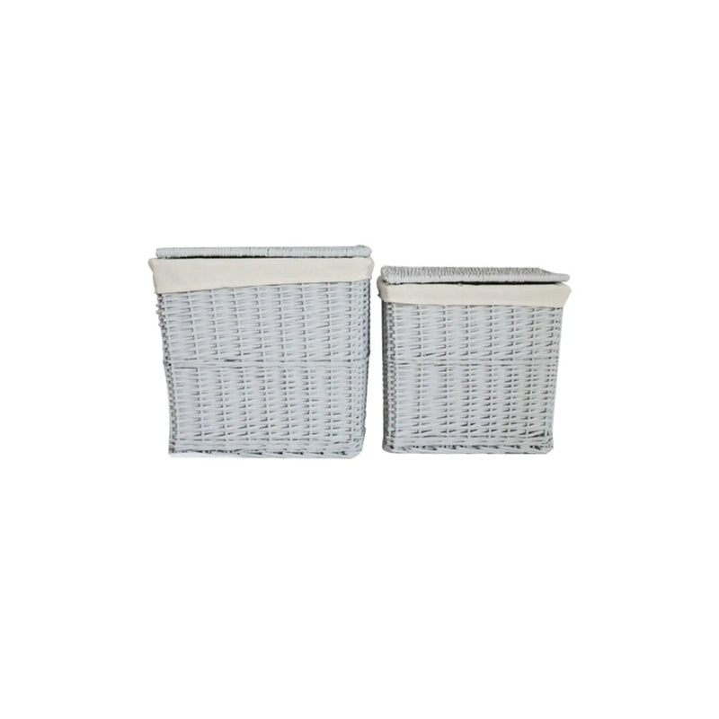 Hearth & Home Grey Rectangular Log Basket Set 2