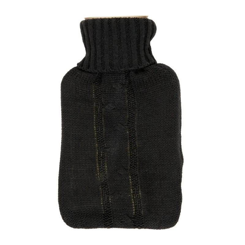 Stax Hearth & Home Hot Water Bottle With Knit Cover Grey 1L