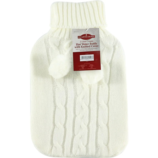 Stax Hearth & Home 2L Hot Water Bottle with Cover White