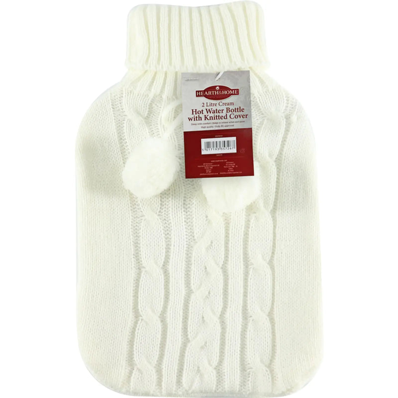 Stax Hearth & Home 2L Hot Water Bottle with Cover White