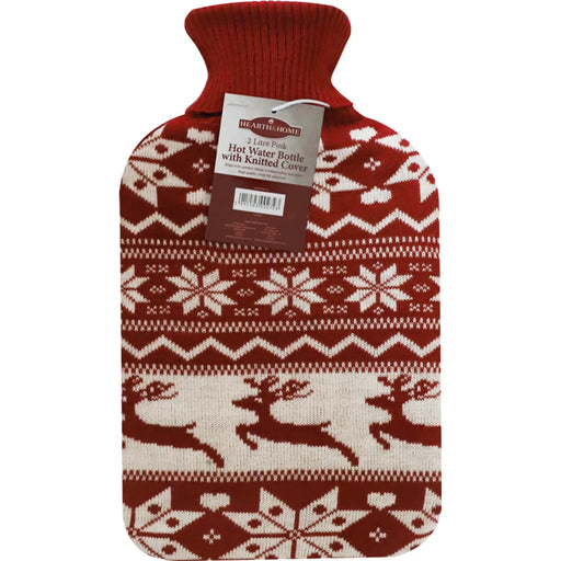 Stax Hearth & Home Hot Water Bottle With Winter Design Cover 2L