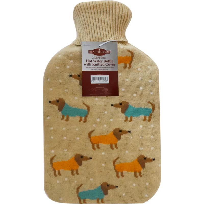 Stax Hearth & Home Hot Water Bottle With Winter Design Cover 2L