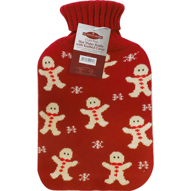 Stax Hearth & Home Hot Water Bottle With Winter Design Cover 2L