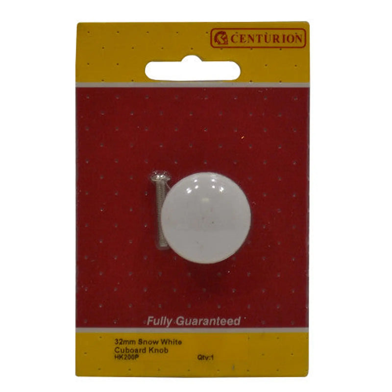 centurion 32Mm Snow White Cupboard Knob