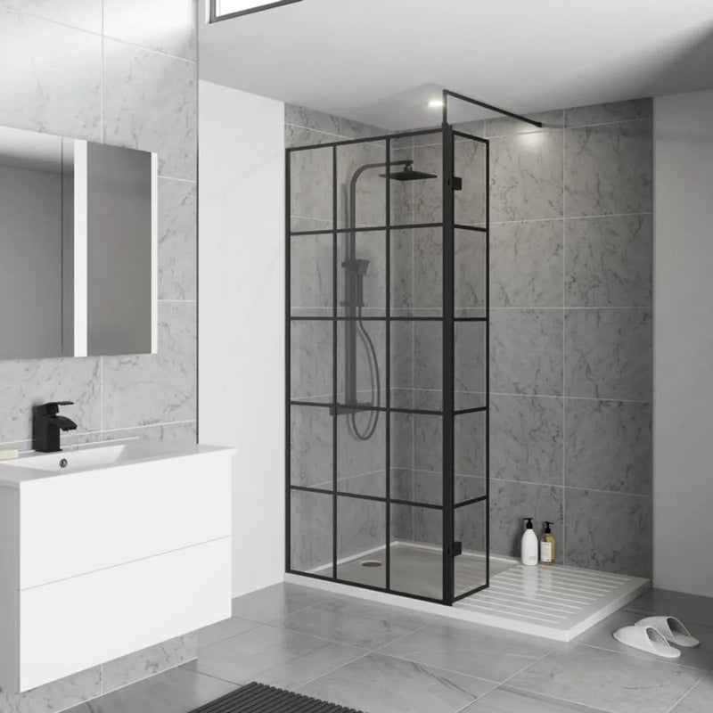 Kartell Krittal Wetroom Screen Black 1200mm