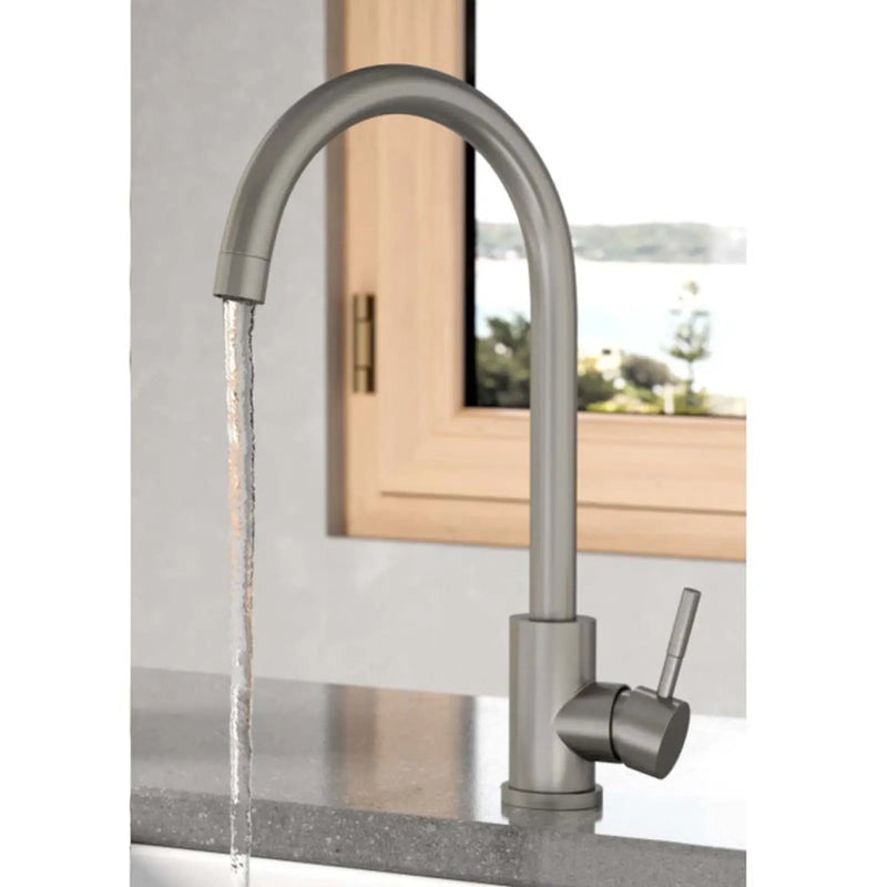 Scudo Manhattan Kitchen Mixer Tap Brushed Stainless Steel