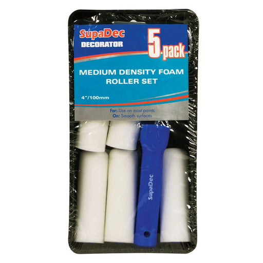 SupaDec Foam Mini Roller & Tray Set 4"/100mm, 5 Pack