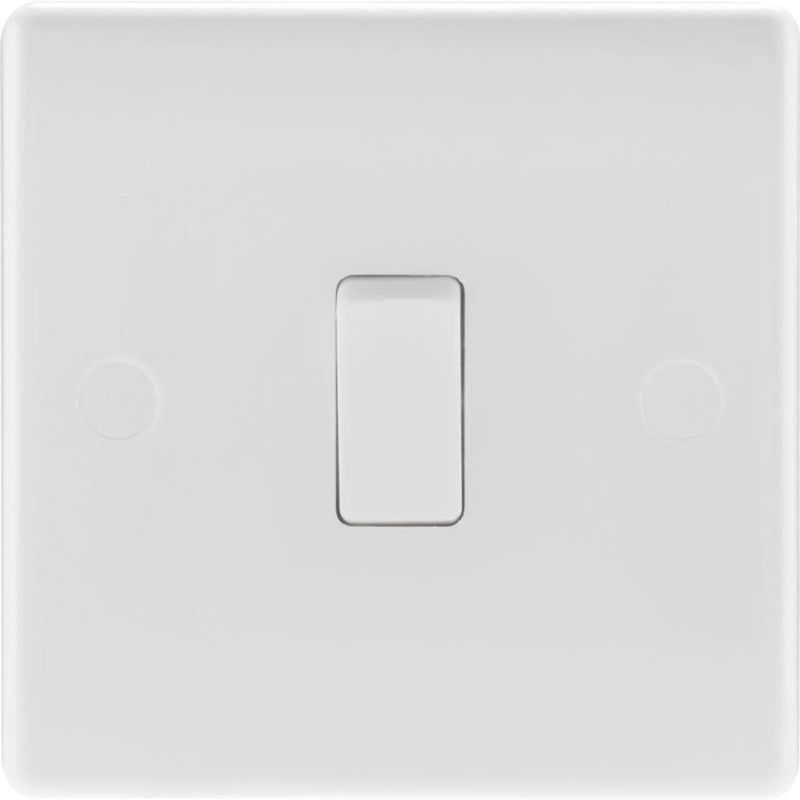 BG 2 Way White Round Edge Switch 1 Gang